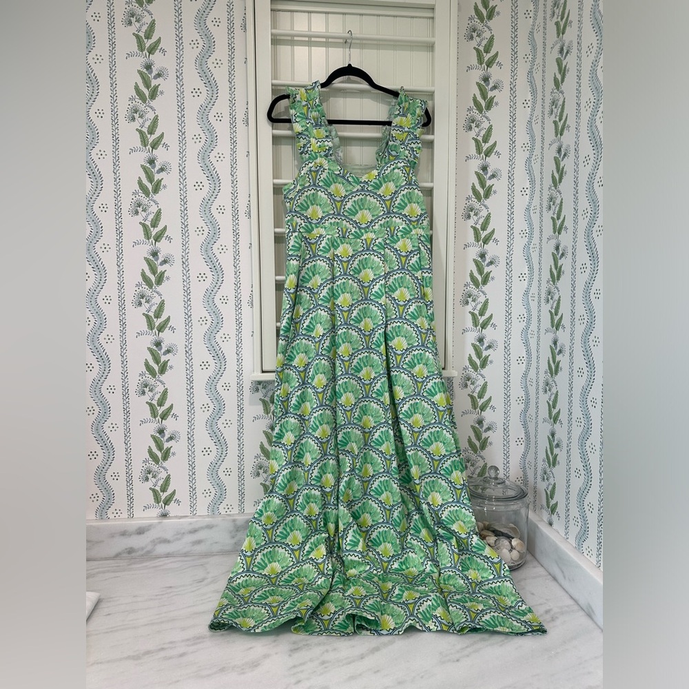 Green Patterned Maxi Dress - Sleeveless Casual Summer Dress